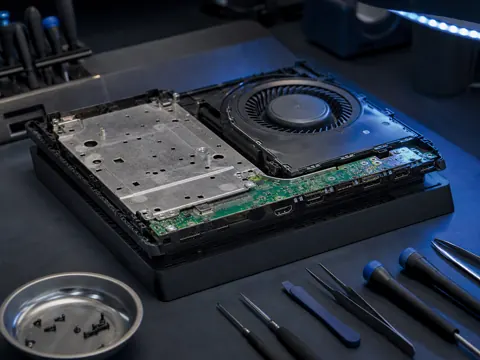 Console em inspeção técnica (imagem de referência provisória)